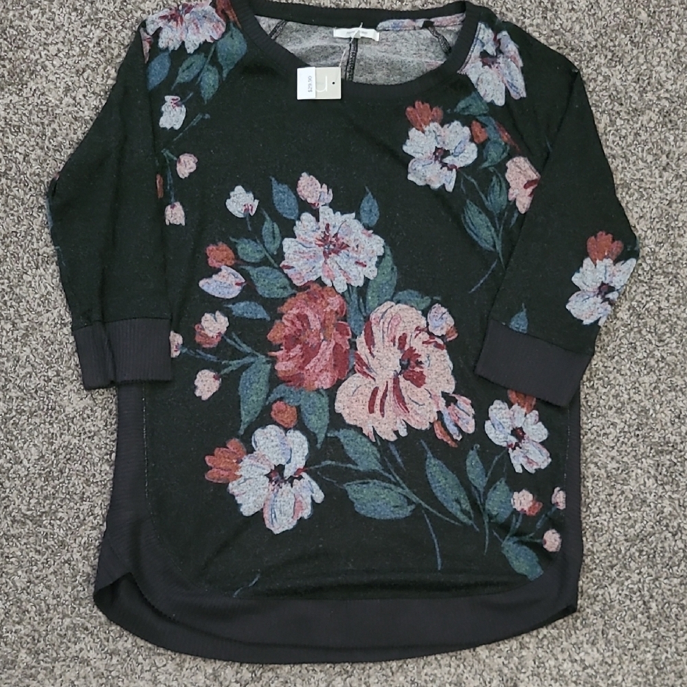 Floral Black Sweater